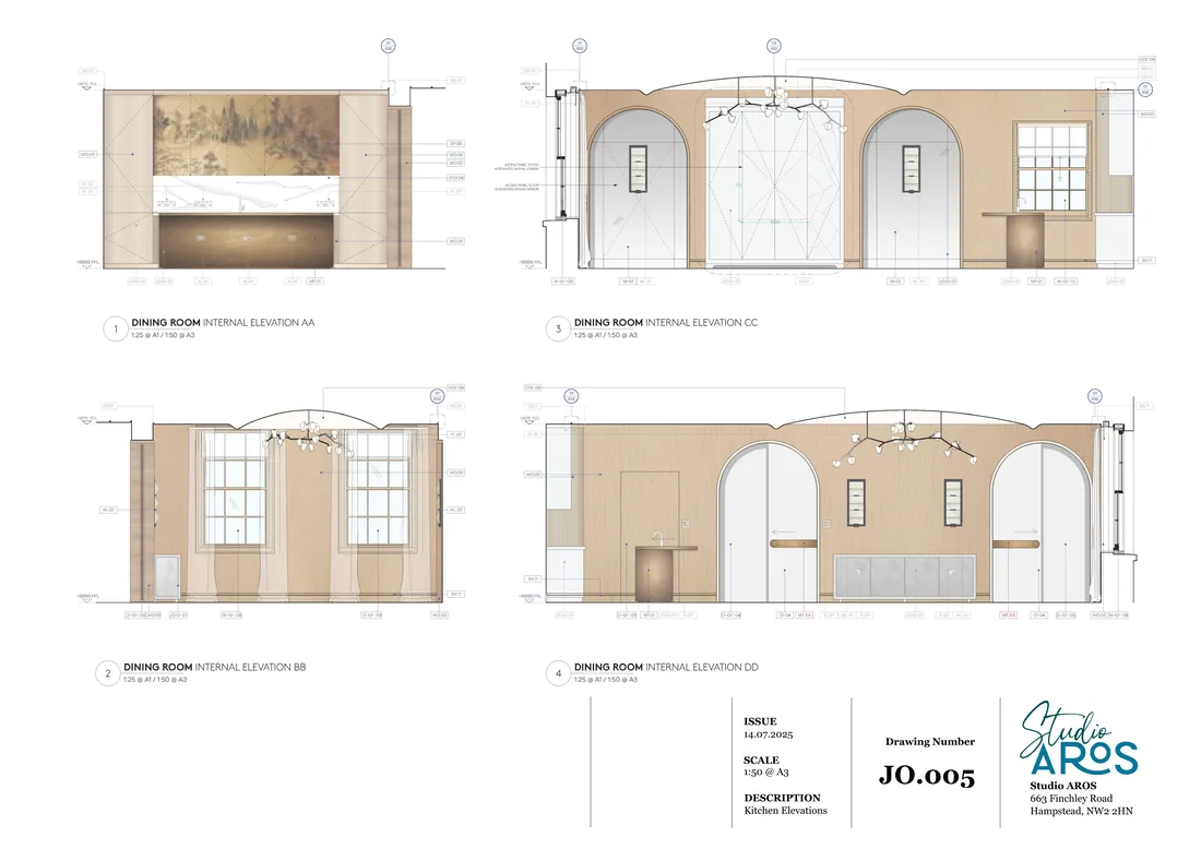 Kitchen design drawing by Studio AROS