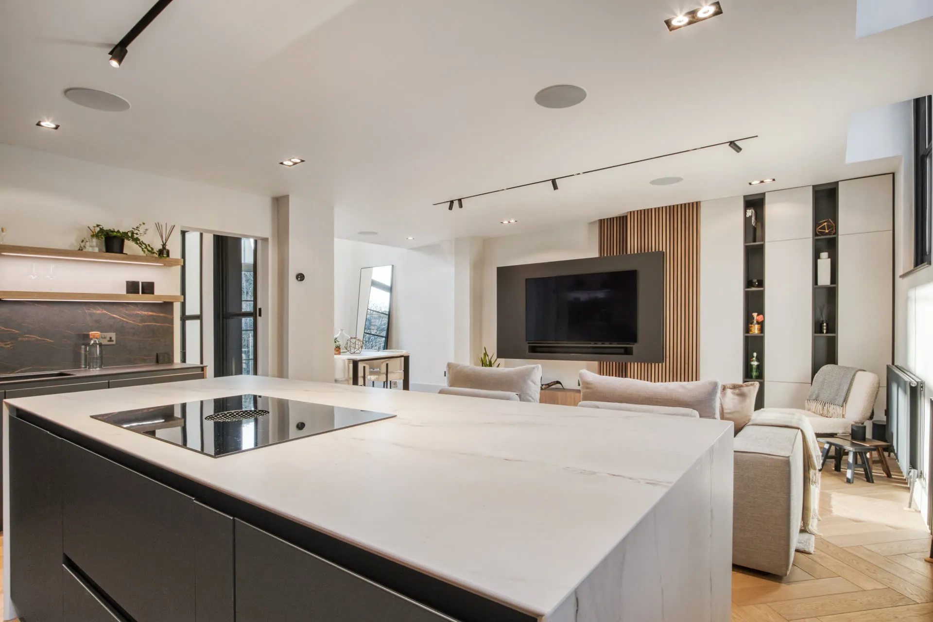 Kitchen island in the Kensington family home renovation
